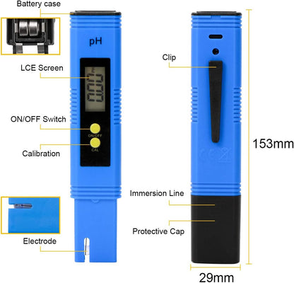 LAOYE PH-Messgerät TDS &amp; EC-Messgerät Digitales Wasserqualitätstestmessgerät TDS PH EC-Temperatur 4-in-1-Set, PH TDS EC-Tester for Trinkwasser, Lebensmittel, Schwimmbäder, Thermalbäder, Aquarien