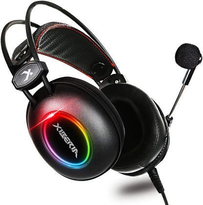 XIBERIA E3 Black Gaming Headset, Over-Ear-Stereo-Gaming-Kopfhörer mit unidirektionalem Mikrofon für PC, Computer, Laptop, PS4, Xbox One, Nintendo