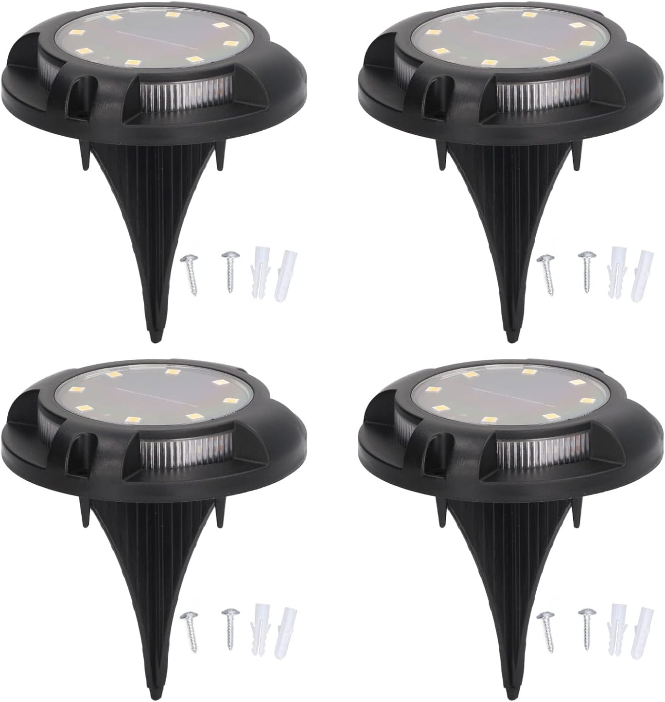 Solar-Bodenleuchten, Solarleuchten für den Außenbereich, 8 Panel-LEDs, wasserdicht, staubdicht, für Gehwege (8 Lichter, warmes Licht und Farblicht)