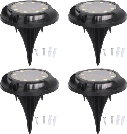 Solar-Bodenleuchten, Solarleuchten für den Außenbereich, 8 Panel-LEDs, wasserdicht, staubdicht, für Gehwege (8 Lichter, warmes Licht und Farblicht)