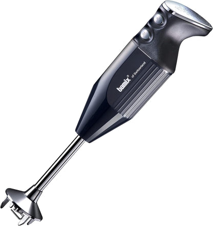 bamix Stabmixer Set M350 MAXX inkl. Multifunktions-, Fleisch-, Gemüsemesser, Quirl, Schlagscheibe aus Edelstahl, 300 Watt, 2-Stufen, Made in Switzerland, Schwarz/Chrom