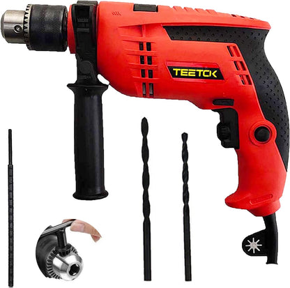 TEETOK Bohrhammer mit Schnur, 650W, Schlagbohrer, variable Geschwindigkeit, elektrische Kabel Bohrer, ohne Kofferset