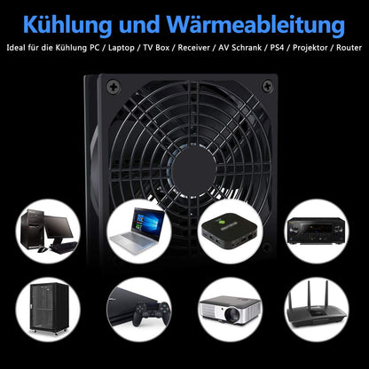AMTSEE 120 mm USB-Lüfter, doppelter PC, belüftet, 3 einstellbare Geschwindigkeiten, Computer-Lüfter, 5 V-Kühler, 12 cm, leiser Gehäuselüfter, 2 in 1, kompatibel mit Computer/PS4/TV-Box/AV-Schrank/Route