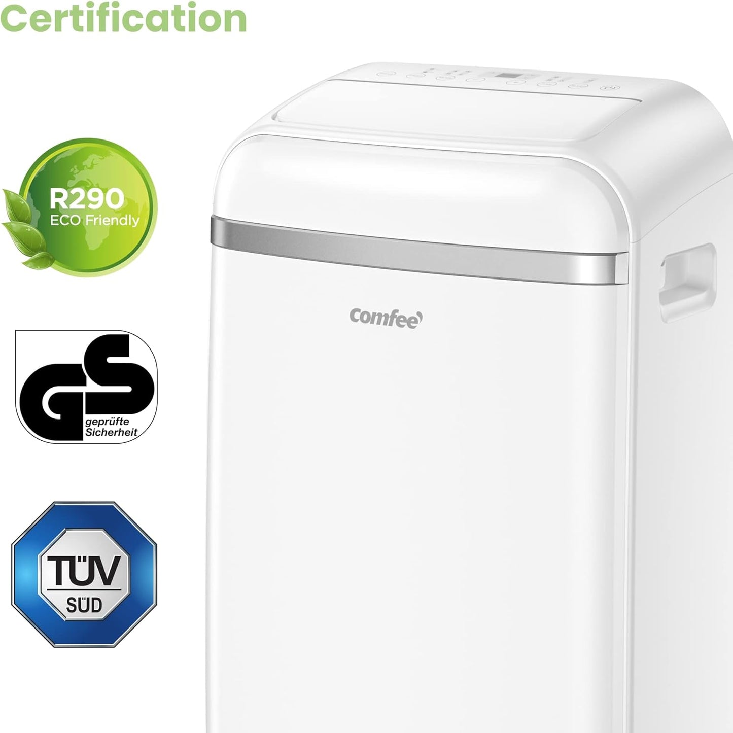 Comfee Mobiles Klimagerät PAC 12000, 12000 BTU 3,5kW, Kühlen&Ventilieren&Entfeuchten, Raumgröße bis 117m³(43㎡), Mobile Klimaanlage mit Abluftschlauch