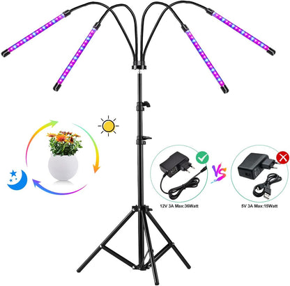 LEBANDWIT Plafonnier LED avec Pieds, Minuterie Automatique Ein-/Aus, Lampe de Surveillance à Spectre Complet, Pflanzenlichter für Zimmerpflanzen, Gartenarbeit avec 3 Modes d'éclairage, 10 Helligkeitstufen
