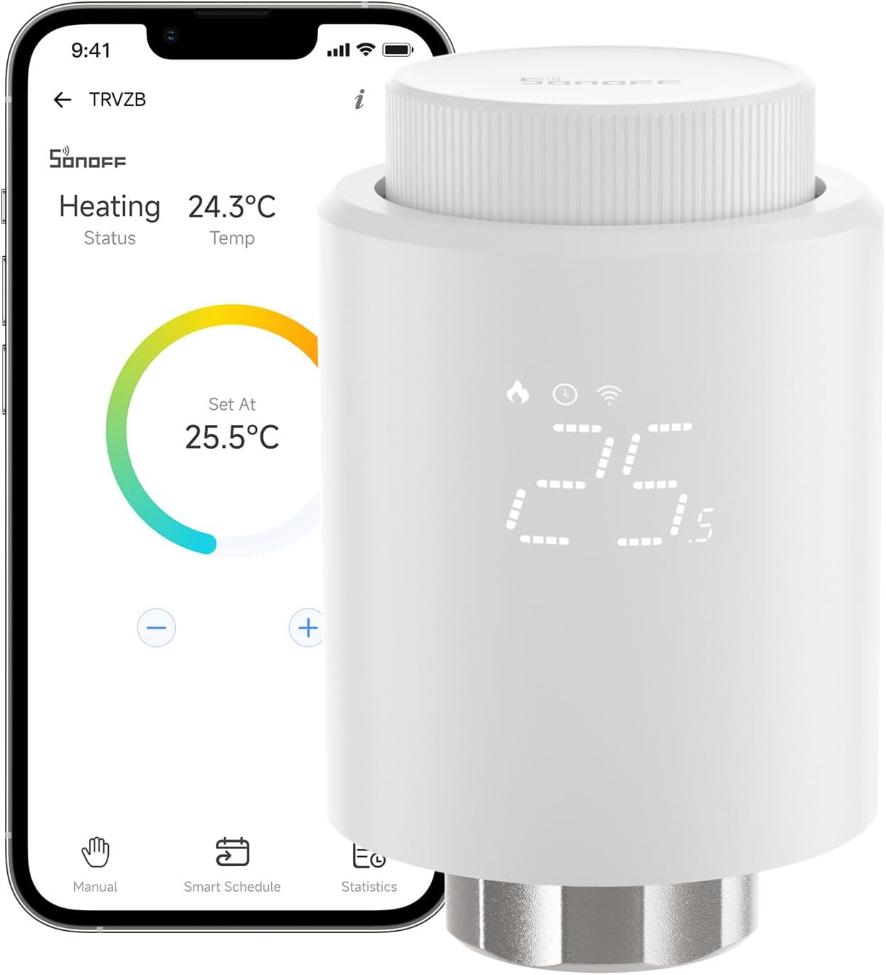 Thermostatique SONOFF ZigBee 3.0, 1 pièce, reconnaissance de fenêtre, compatible avec Alexa/Google Home, hub Zigbee requis