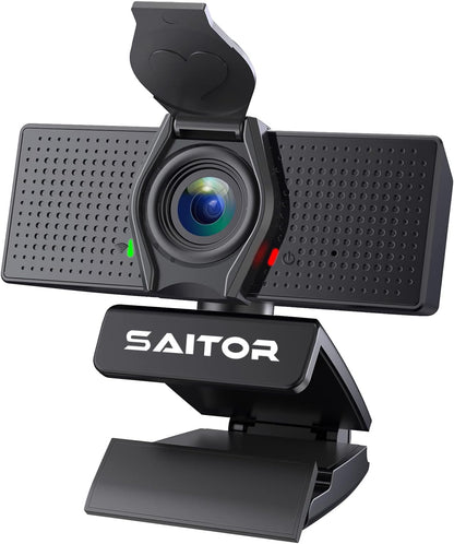 Webcam SAITOR 1080P avec microphone et protection des yeux, caméra Web Full HD pour ordinateur, PC, ordinateur portable, ordinateur de bureau, USB Plug and Play, étude de conférence, connexion vidéo, Skype