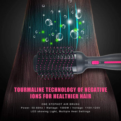 Haartrocknerbürste, Heißluftbürste, professioneller Haartrockner &amp; Volumizer 3-in-1, Upgrade Negative Ion Technology, Haarglätterbürste, Haarkamm, Stylingbürste, Salon-Negative Ions, Keramik, elektrischer Haartrockner