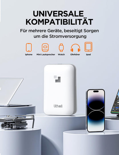 Litheli Akku 20V 4.0AH 20000 Milliampere Lithium-Ionen-Akku, geeignet für alle Litheli Geräte, mit LED-Anzeige, zur Stromversorgung intelligenter Geräte.