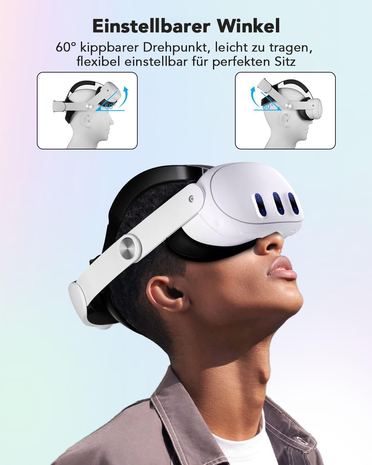 HATALKIN VR Headstrap Akku Kompatibel mit Meta Quest 3 Zubehör,mit 10000 mAh Batterie Zubehör und Verstellbares, Leichtes als Ersatz Headstrap,Verstellbarer Schnell Aufladbare für Meta Quest 3.