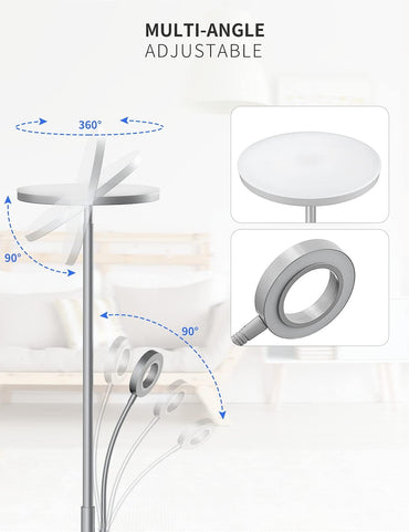 Anten Stehleuchte Dimmbar 30W LED-Deckenleuchte 5W verstellbare Leselampe Weiß