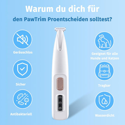 Paw Trim Pro Dr. Pfoten Pfotentrimmer, Hundeschermaschine für Hunde Extra Leise, Hundepfoten Trimmer Mit LED-Licht, Pawtrim pro-Schmerzfreie Pfotenpflege in Sekundenschnelle