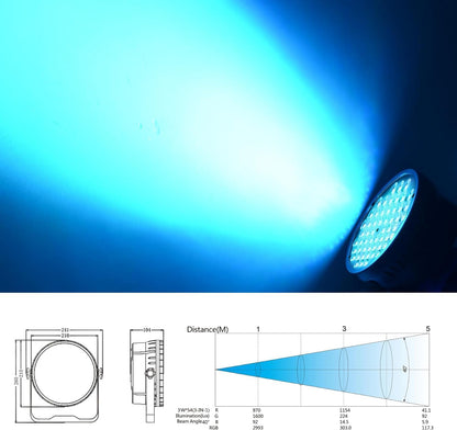 BETOPPER LED Par Strahler 54x3W LED Bühnenlicht mit Auto/Musikgesteuert/DMX512, Partylicht RGB 3-in-1 7 Farbe Bühnenbeleuchtung, LED Par Licht für Hochzeit Club Bar Konzertbars Show Party [Energieklasse F]