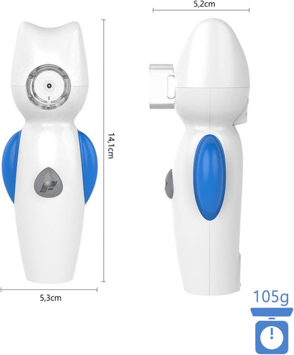 FEELLIFE Inhalationsgerät für Kinder Leiser mesh  Inhalator für Babys Musikfunktion Tragbarer, Leicht & effektiv bei Atemwegserkrankungen 2 Medizinbecher inklusive (Blau)