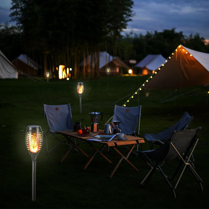 LQWELL Solarleuchten, Solar-Fackelleuchten für den Garten im Freien, 8er-Pack, 12 LED-Solarleuchte mit realistischem Flammeneffekt, IP65 wasserdichte Gartenfackeln, Solarleuchten für Weg, Hinterhof und Rasen (8er-Pack)