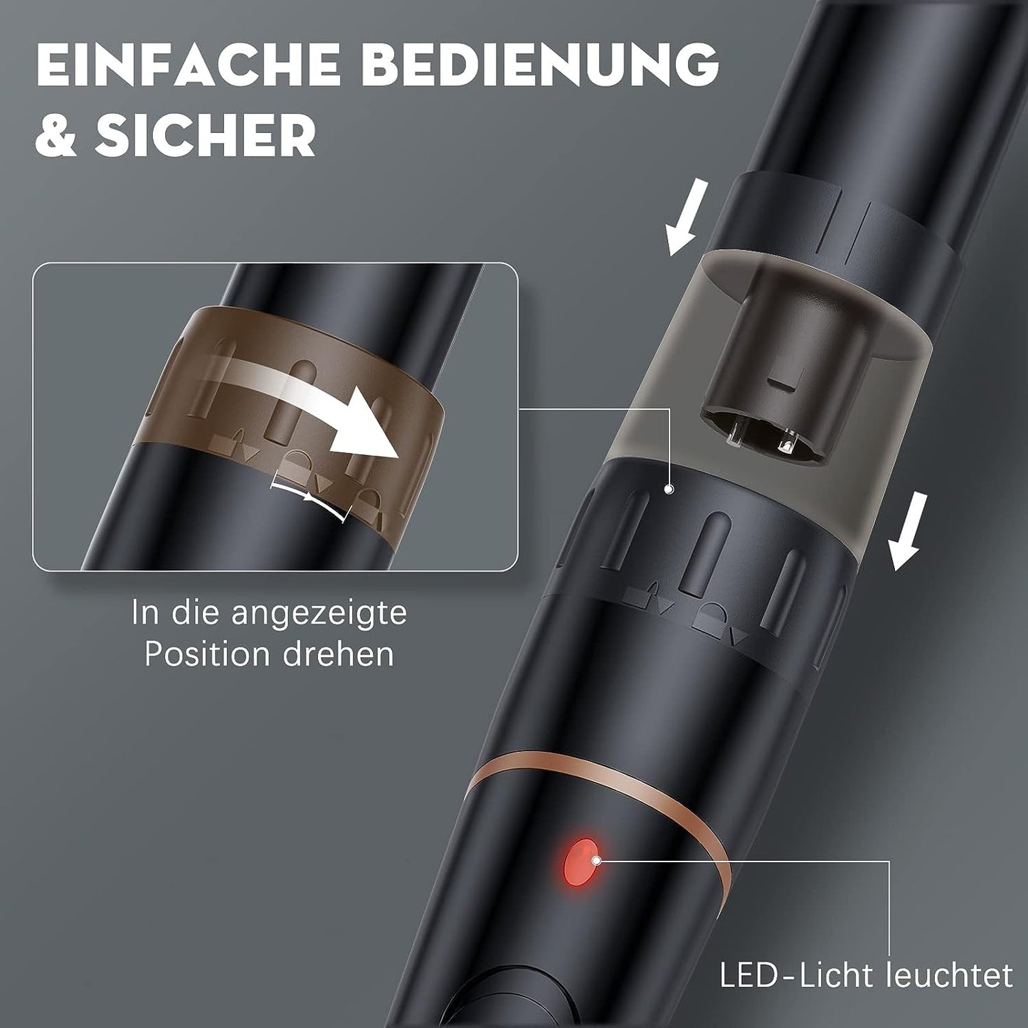 Lockenstab Große und Kleine Locken Set6 in 1 Mit Verschiedenen Aufsätzen Antistatische Keramik Turma