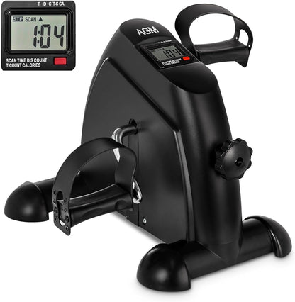 AGM Mini-Heimtrainer, Untertisch-Fahrrad, Pedaltrainer, Fußfahrrad, Arm- und Beinpedaltrainer mit LCD-Bildschirmen