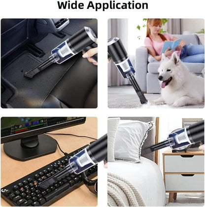 WHJC Cordless Handheld Vacuum Cleaner 9000Pa USB Rechargeable Portable Lightweight 4000mAh Wet and Dry Hand Vacuum for Car Home Kitchen Pet Hair