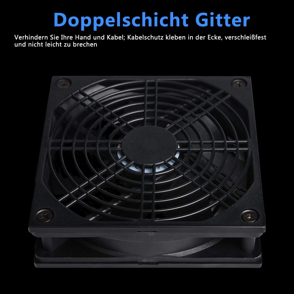 AMTSEE 120 mm USB-Lüfter, doppelter PC, belüftet, 3 einstellbare Geschwindigkeiten, Computer-Lüfter, 5 V-Kühler, 12 cm, leiser Gehäuselüfter, 2 in 1, kompatibel mit Computer/PS4/TV-Box/AV-Schrank/Route