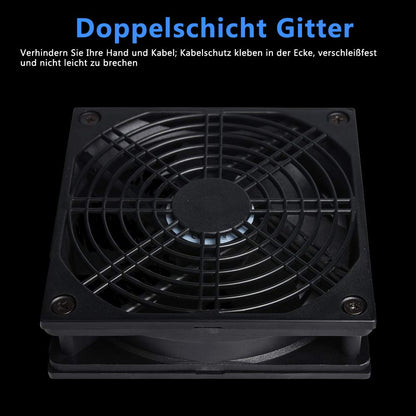 AMTSEE 120 mm USB-Lüfter, doppelter PC, belüftet, 3 einstellbare Geschwindigkeiten, Computer-Lüfter, 5 V-Kühler, 12 cm, leiser Gehäuselüfter, 2 in 1, kompatibel mit Computer/PS4/TV-Box/AV-Schrank/Route