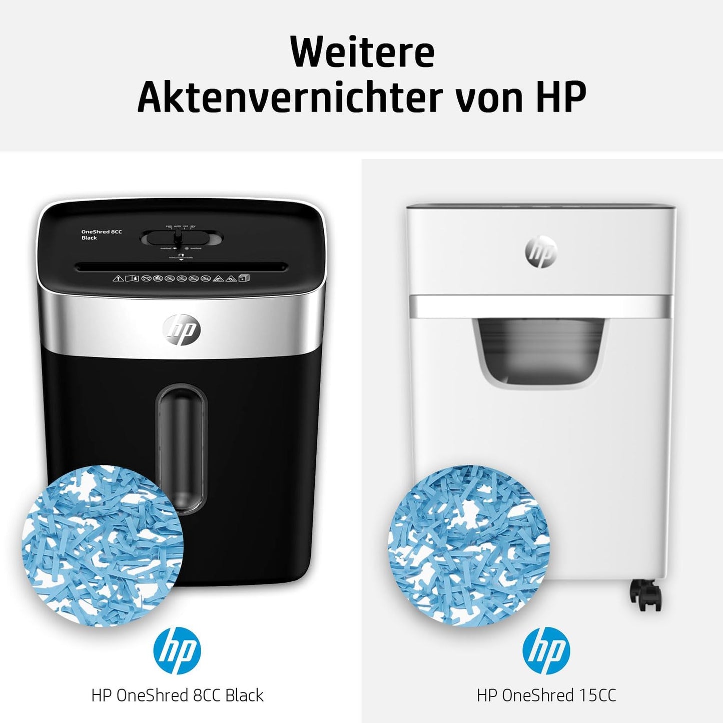 HP OneShred 8CC Aktenvernichter P-4 Security Kreuzschnitt 8 Blatt 2801 Partikelenschnitt