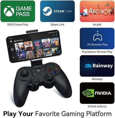 Manette de jeu mobile ShanWan pour Android/iOS, manette pratique avec support, manette de jeu mobile Bluetooth pour PS Remote Play, Xbox Cloud, Steam Link, GeForce Now, MFi, Apple Arcade Games