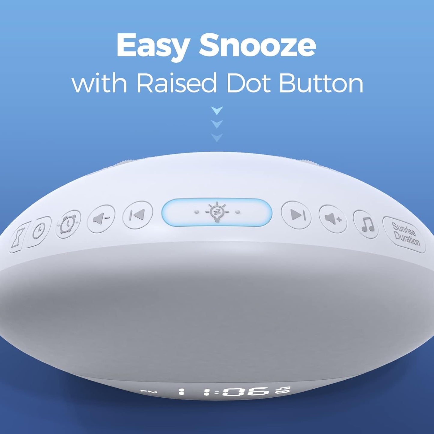 REACHER Sound Machine Sonnenaufgangswecker mit Nachtlicht, 26 von der Natur inspirierte Schlafgeräusche, 0-100% dimmbare Uhr, Sonnenaufgangslampe, Aufwachlicht, Braun/Rosa/Weiß Geräuschmaschine für