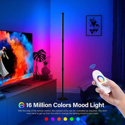 LED Stehlampe Dimmbar mit Fernbedienung, 2800LM 20W Stehleuchte Farbwechsel Lichtsaeule RGB Farbtemperaturen und Helligkeit Stufenlos Dimmbar für Wohnzimmer Schlafzimmer [Energieklasse F]