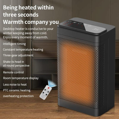 Elektrische Heizung, Desktop-Mini-PTC-Heizung, Haushalts-Schnellheizung, leise Heizung (Typ: YND-1200D, Spannung: EU)