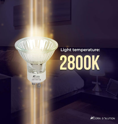 8 X ACORN Solution GU10 Halogenstrahler Glühbirnen  50W 230V  2800K warmweiß 8 stüks