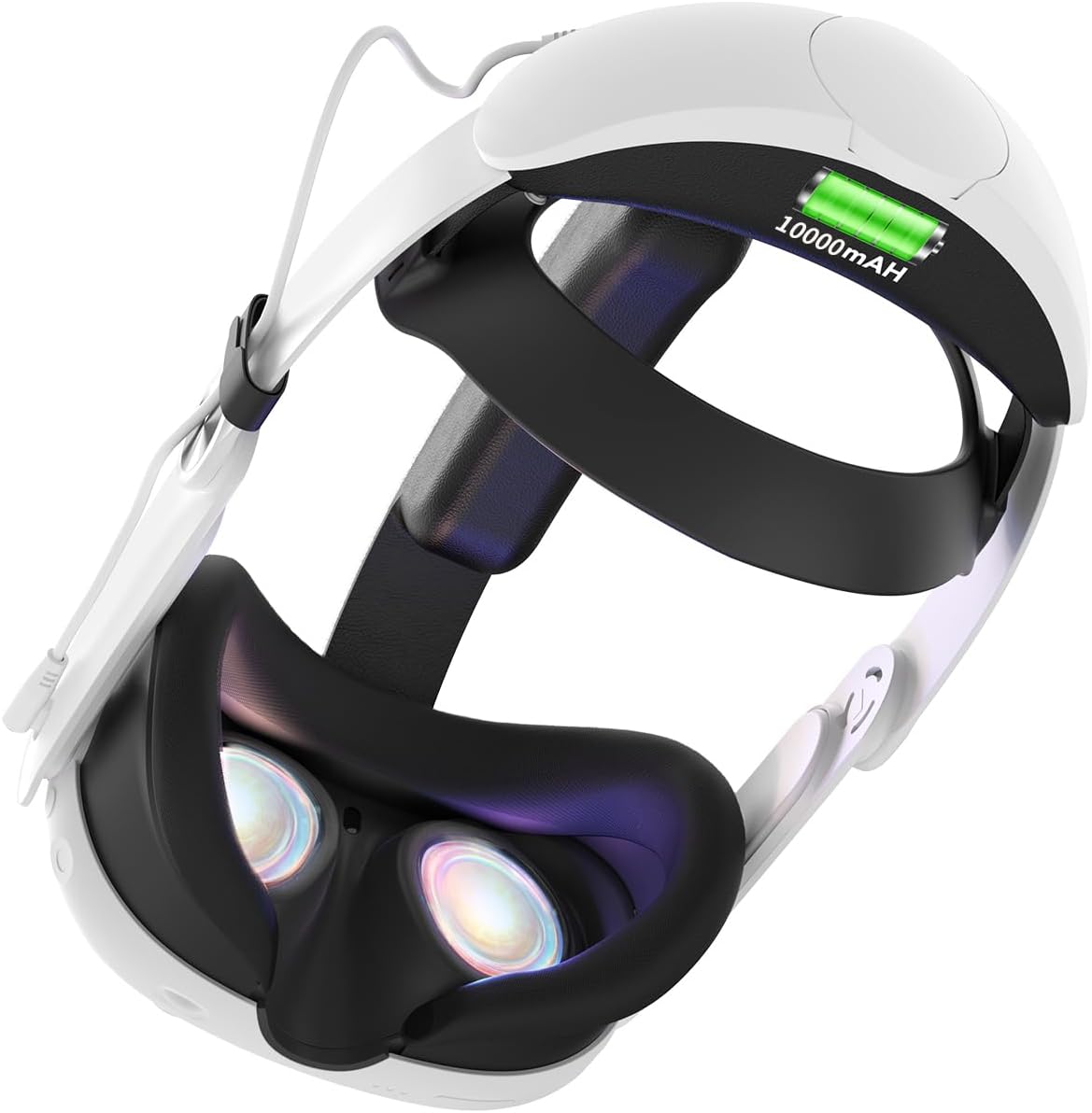 HATALKIN VR Headstrap Akku Kompatibel mit Meta Quest 3 Zubehör,mit 10000 mAh Batterie Zubehör und Verstellbares, Leichtes als Ersatz Headstrap,Verstellbarer Schnell Aufladbare für Meta Quest 3.