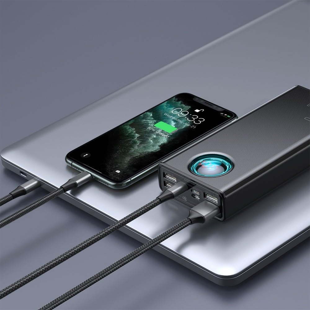 Baseus Amblight Powerbank 30000mAh, 4xUSB, USB-C, 65W (Schwarz)