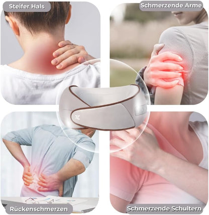 7C Nackenmassagegerät Shiatsu mit Wärme: Elektrisches Kabelloses Nackenmassagekissen, Shiatsu Kneten Massagegerät, Ideale Gaben für Frauen Männer(weiß)
