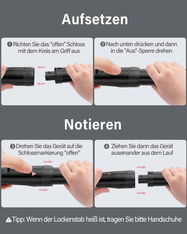 Lockenstab Große und Kleine Locken Set6 in 1 Mit Verschiedenen Aufsätzen Antistatische Keramik Turma