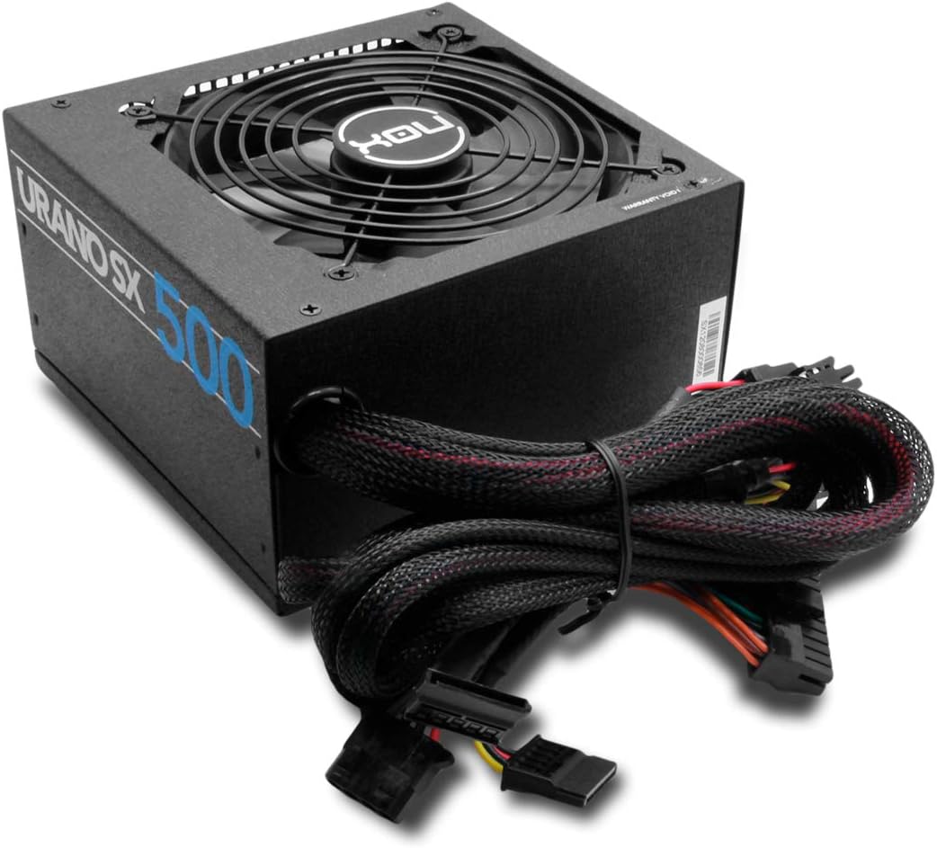 Nox Urano SX 500 - NXURSX500 Netzteil 500 W, Green Power Efficiency, 120 mm Lüfter mit Kugellagersystem, kompatibel mit Intel PFC, Schwarz