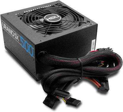 Nox Urano SX 500 - NXURSX500 Netzteil 500 W, Green Power Efficiency, 120 mm Lüfter mit Kugellagersystem, kompatibel mit Intel PFC, Schwarz