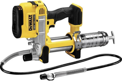 Dewalt 18V Akku-Fettpresse DCGG571 (690 bar Auspressdruck, Auspressgeschwindigkeit 147g/min, mit 1m Schlauch und LED Arbeitslicht, inklusive 1x Schultergurt ohne Akku und Ladegerät) GEBRAUCHT