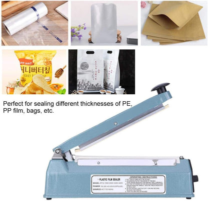 PFS-300 Manual Heißsiegelmaschine, 270 W Impulse Handsiegelgerät, Heißsiegelmaschine, 12-Zoll-Impulseschweißgerät für Kunststoffverpackungsbeutel (US-Stecker 110 V)