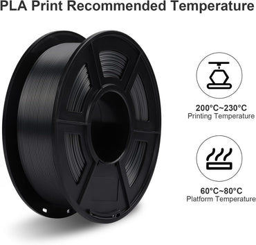 ENOTEPAD PLA 3D-Druckerfilament 1,75 mm, 1 kg Spulenfilamente (2,2 LBS) Maßgenauigkeit +/- 0,02 mm FDM 3D-Druckmaterial in Vakuumverpackung (Seidenschwarz)