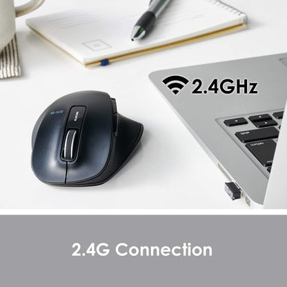 Elecom Dr.EXG 2,4 GHz kabellose Maus -Kiwami- Maus / extrem ergonomisches Design, kleine Größe, blaue LED, große Größe, 5 Tasten / rot / M-XGL10DBSRD