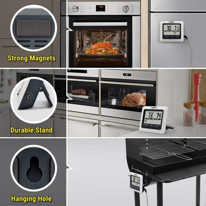 Umi. Fleischthermometer, digitales Bratenthermometer, Ofenthermometer, Grillthermometer, Barbecue Smoker Kerntemperaturthermometer mit Sonde für das Kochen von Fleisch in der Küche