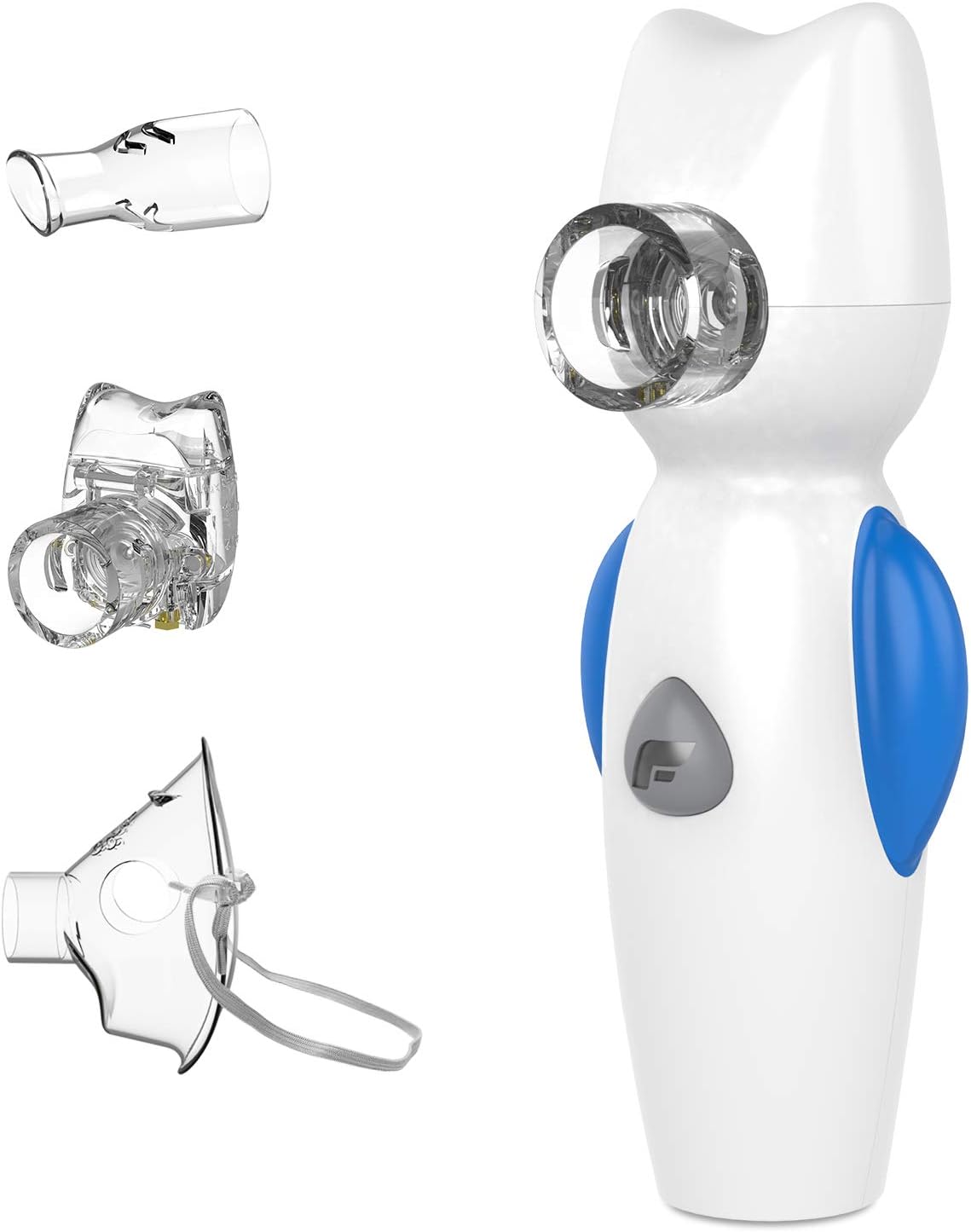 FEELLIFE Inhalationsgerät für Kinder Leiser mesh  Inhalator für Babys Musikfunktion Tragbarer, Leicht & effektiv bei Atemwegserkrankungen 2 Medizinbecher inklusive (Blau)