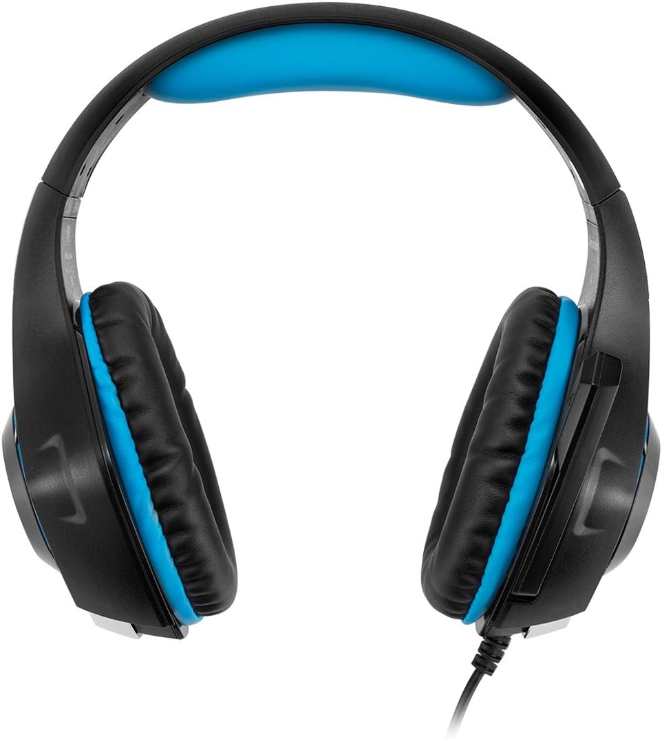 Beexcellent GM-1 Kabelgebundenes 3,5-mm-Over-Ear-Pro-Gaming-Headset Surround-Sound-Kopfhörer mit LED-Beleuchtung und Mikrofon für PS4, Xbox One, PC, Laptop, Tablet, Handy (Blau)