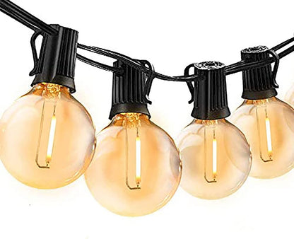 LED Lichterkette Aussen 15M Fochea Lichterkette Glühbirnen G40 46 + 4 1W LED Globe Glühbirnen E12 Warmweiß 2700K Lichterkette Garten für Weihnachten Hochzeit Party Außendekoration Lichterkette Halloween [Energieklasse G]