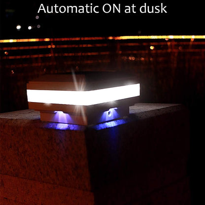 Panneaux solaires, GEYUEYA Heim-Solar-Pfosten-Lichter, Zaunlichter, for de Außenbereich, for 10,2 x 12,7 cm, Holzpfosten, Terrasse, Garden, Hof, Dekoration, wasserdicht, quadratisch, weißes Landschaftslicht