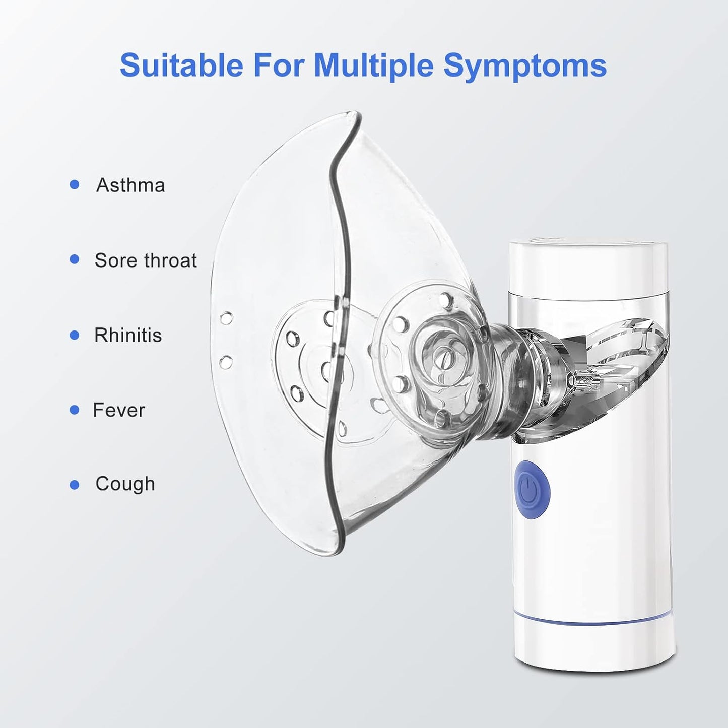 Milcea Tragbares Vernebler Set , Inhalator Vernebler für Kinder und Erwachsene Atemwegserkrankungen , 2 Masken , Automatische Reinigung  (Weiß)