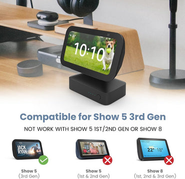 GGMM ES5 Akku für Show (5. Gen), Smart Speaker Zubehör, Akku &amp; Ständer, 2-in-1 Ladestation mit Halterung, 10.000 mAh, ca. 9,5 Stunden Akkulaufzeit (Anzeige 5 nicht im Lieferumfang)