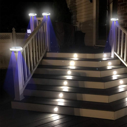 Panneaux solaires, GEYUEYA Heim-Solar-Pfosten-Lichter, Zaunlichter, for de Außenbereich, for 10,2 x 12,7 cm, Holzpfosten, Terrasse, Garden, Hof, Dekoration, wasserdicht, quadratisch, weißes Landschaftslicht