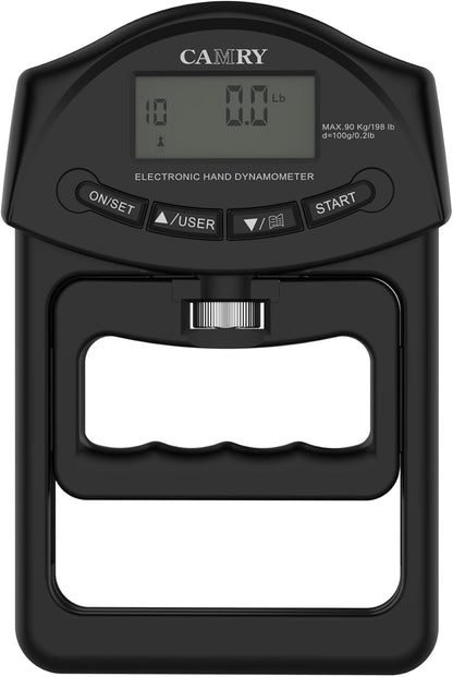camry Digitales Hand-Dynamometer, Griffstärke-Messgerät, automatische Erfassung der elektronischen Handgriffkraft, 198 lbs/90 kg