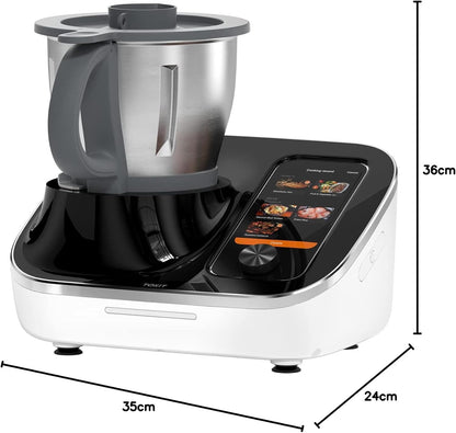 TOKIT Omni Cook Robot Robot de cuisine tout-en-1 avec 21 fonctions de cuisson, écran tactile intégré de 18 cm, Rezepten fonctionnel, Vorreinigung, Mahlen, Entsaften, Mixen, Wiegen, Sous Vide, Eiscrushen et plus encore